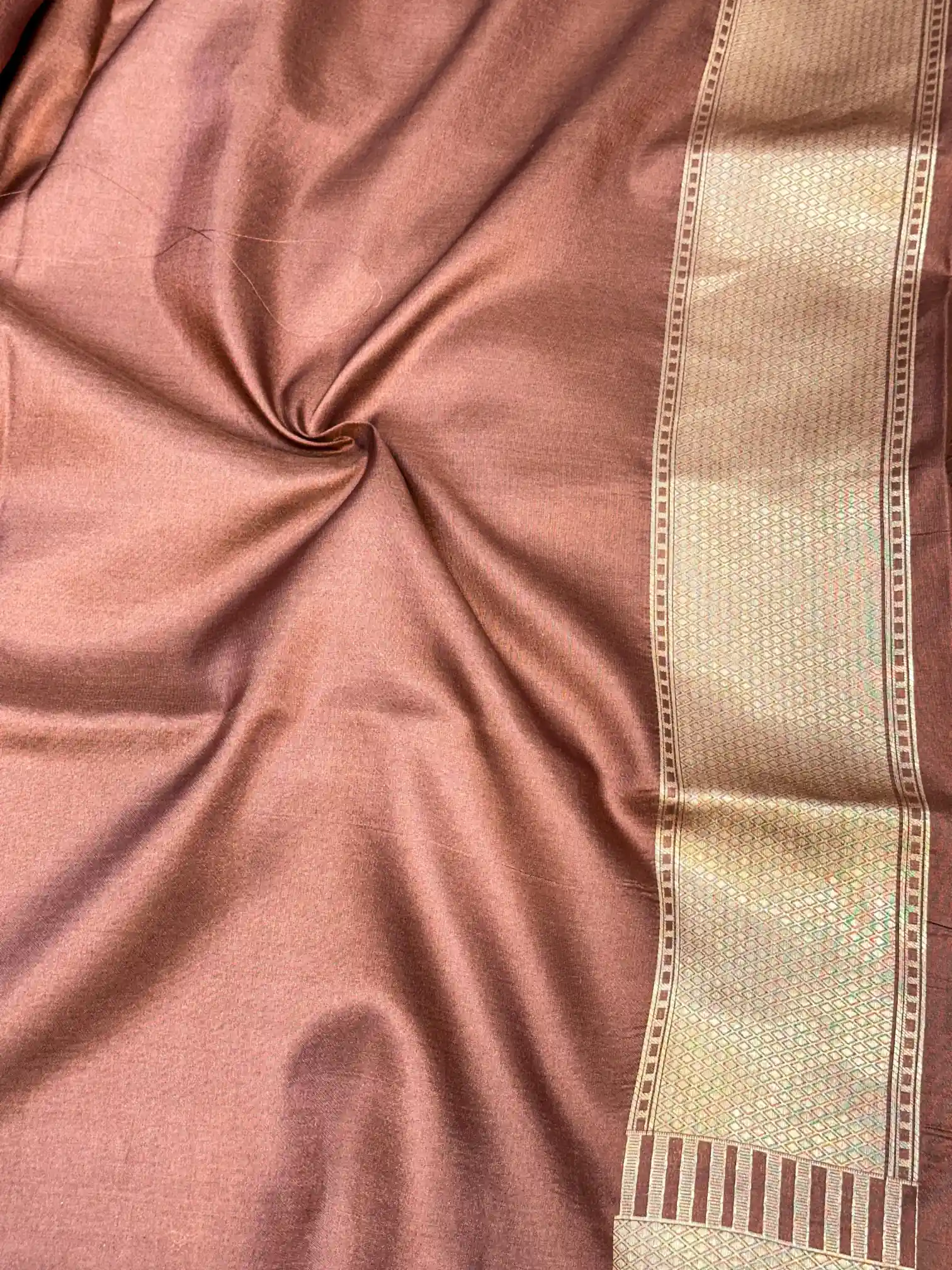 Coffee Brown Iktara Concept Pure Katan Silk Saree - Image 6