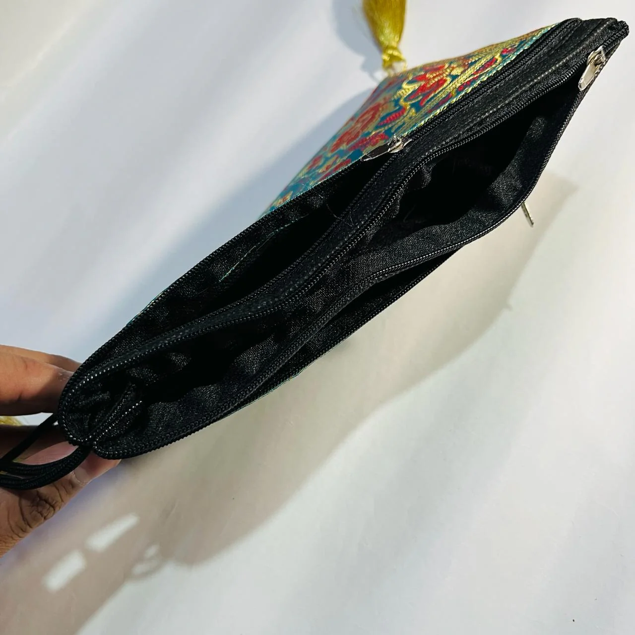 Exclusive Gray Handmade Banarasi Women Wallets - Image 3