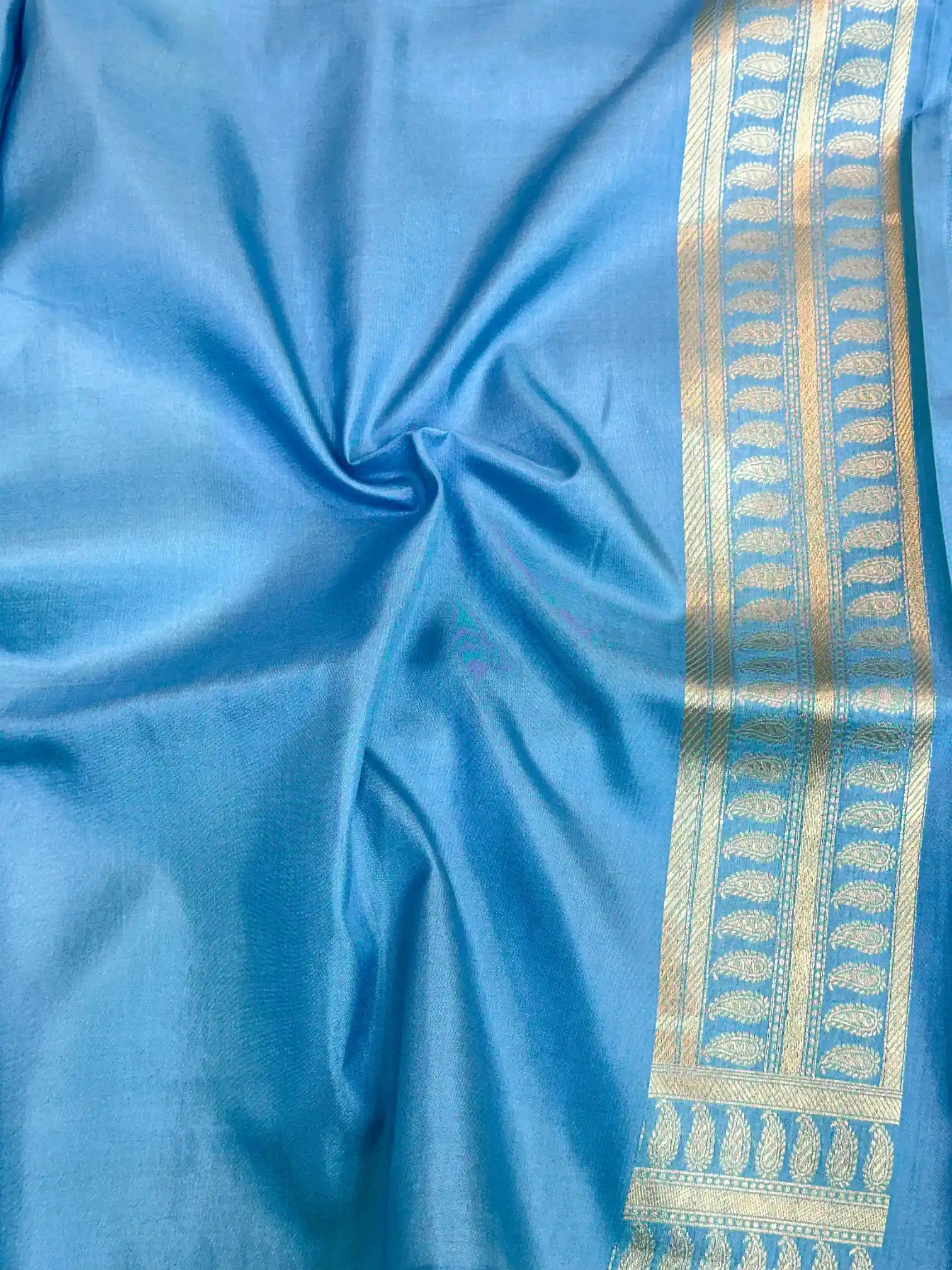 Firozi Pure Katan Silk Banarasi Saree - Image 4
