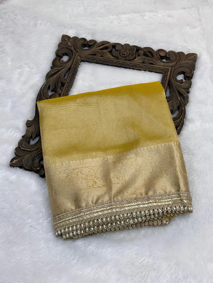 Janhvi Kappor In beautiful Tissue Silk Saree - Image 2