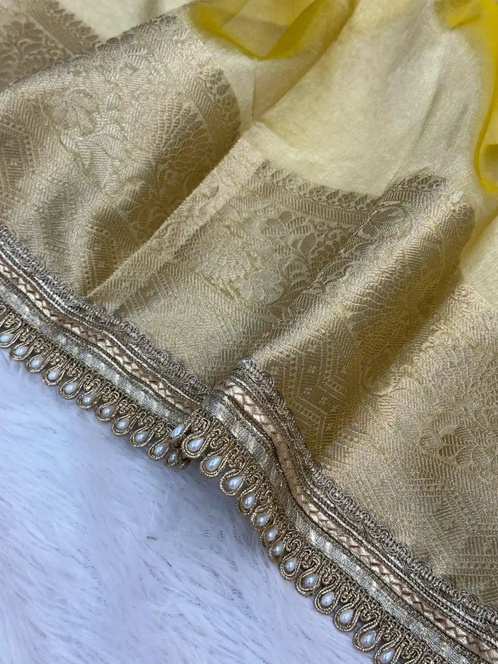 Janhvi Kappor In beautiful Tissue Silk Saree - Image 3
