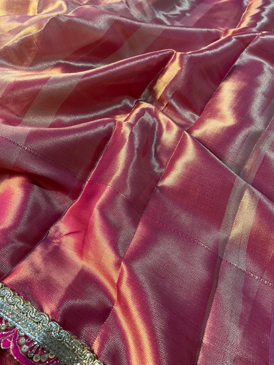 Jyothika Ma’am Inspired Kanjivaram Tissue Silk Lace Work Banarasi Saree - Image 6