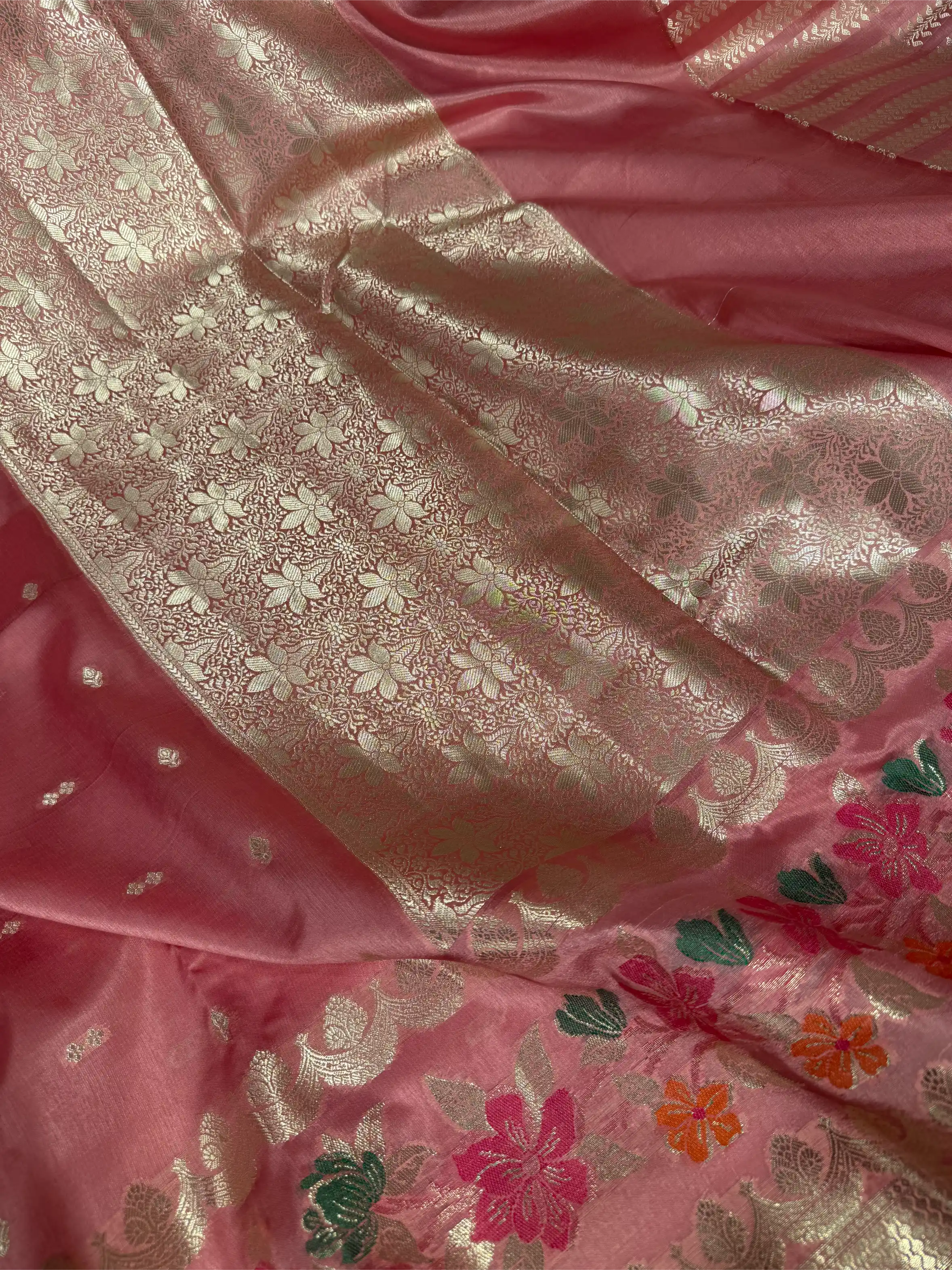 Light Mauve Raw Dupion Silk Contemporary Banarasi Saree - Image 2