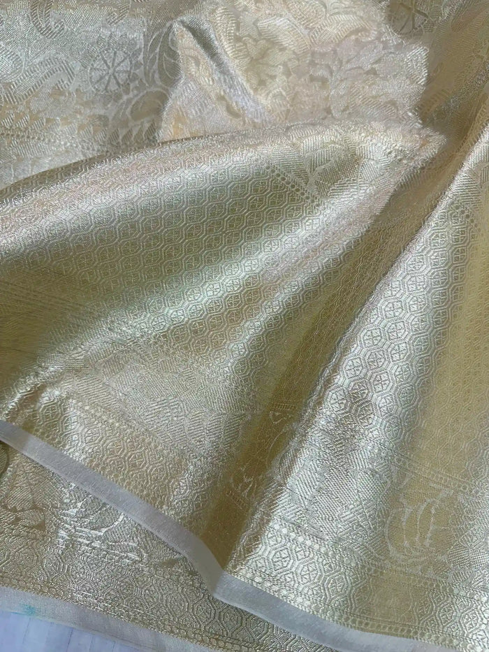 Limited Edition Nita Ambani Mam Kanchipuram tissue silk saree with rich pallu and blouse - Image 3