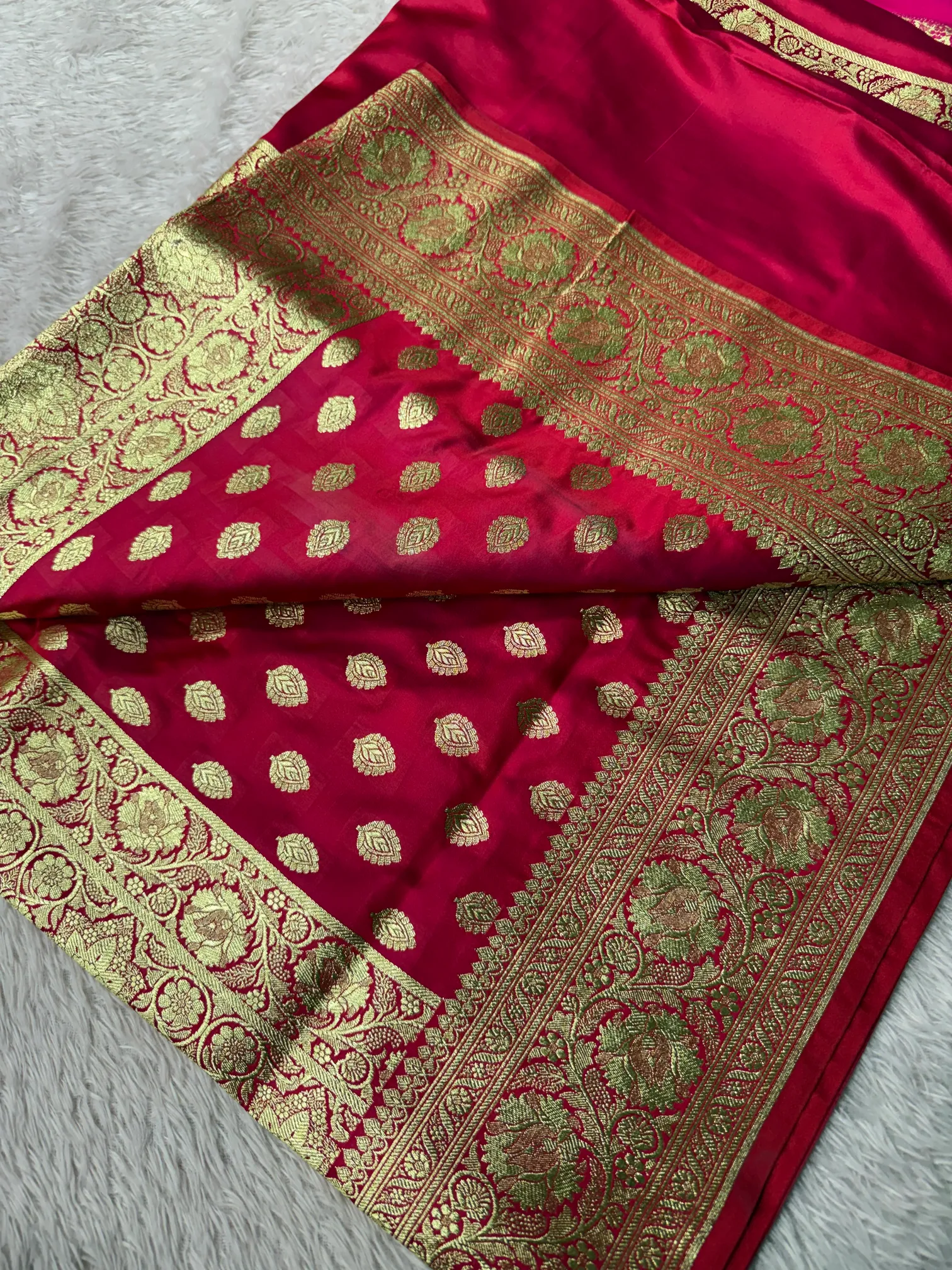 Premium Satin Silk Bridal Banarasi Saree