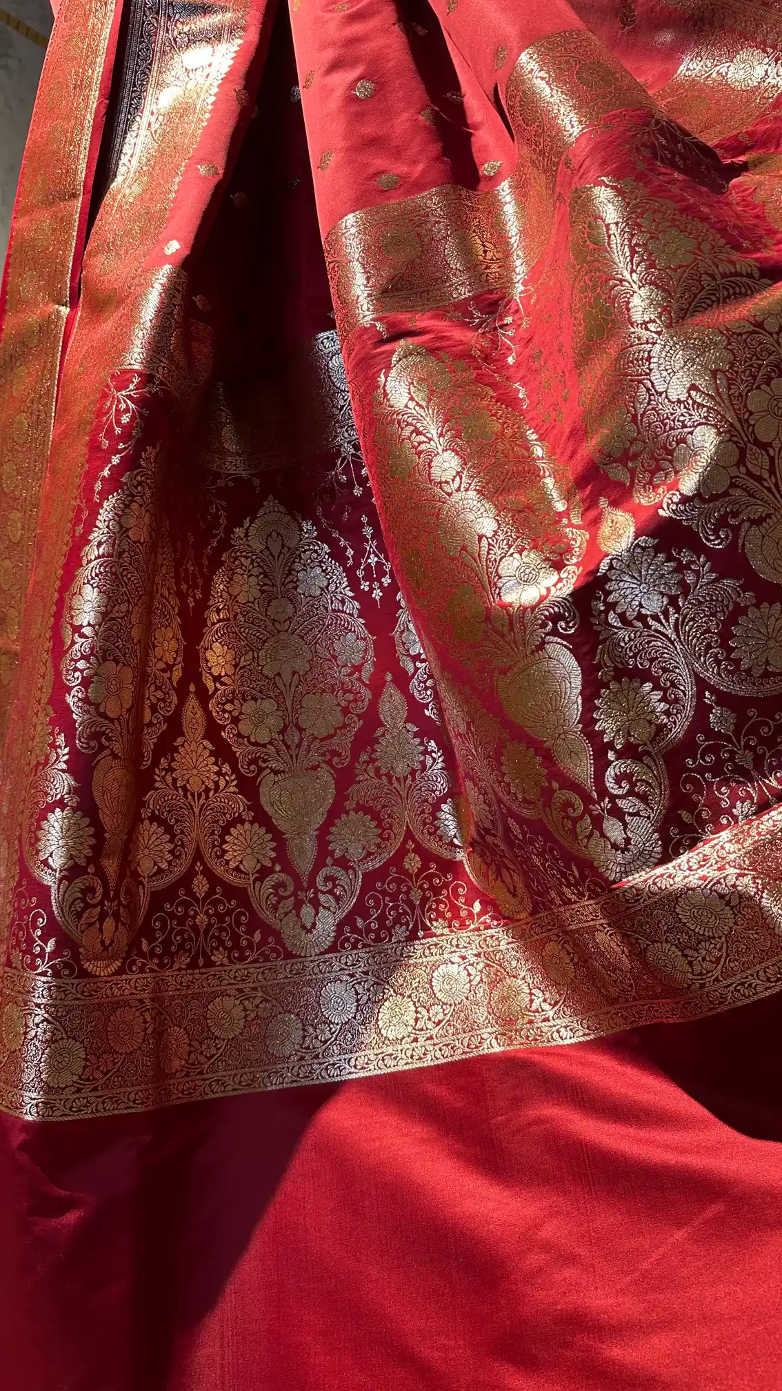Ready To Wear Maroon Satin Silk Traditional Banarasi Saree - Image 5