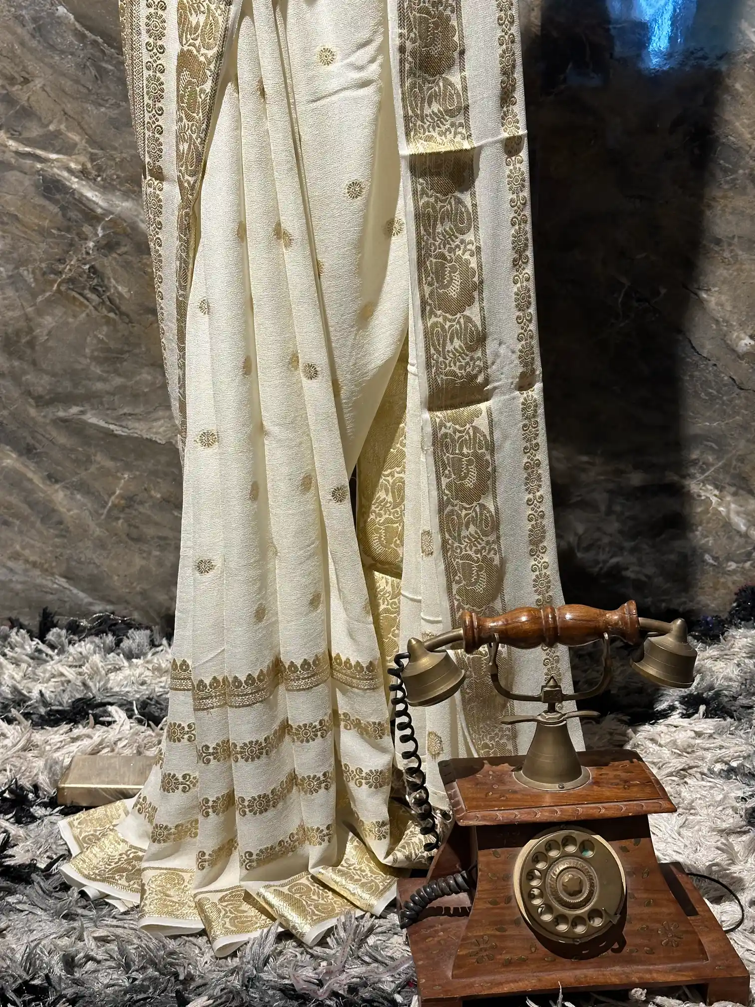 Ready To Wear Viscose Georgette Banarasi Saree - Image 3