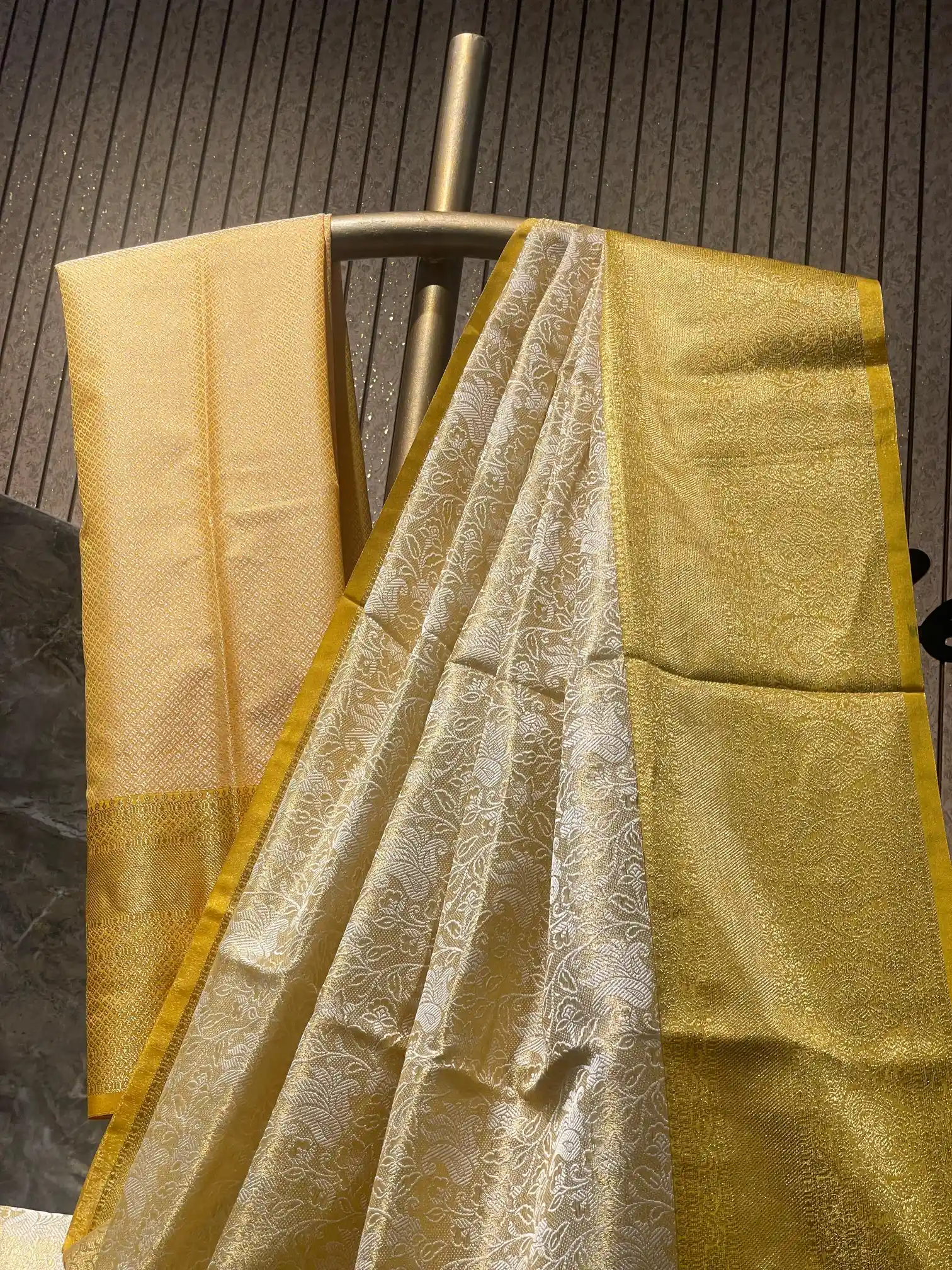 Ready To Wear Weaved Chikankari Soft Tissue Silk Banarasi Saree - Image 2