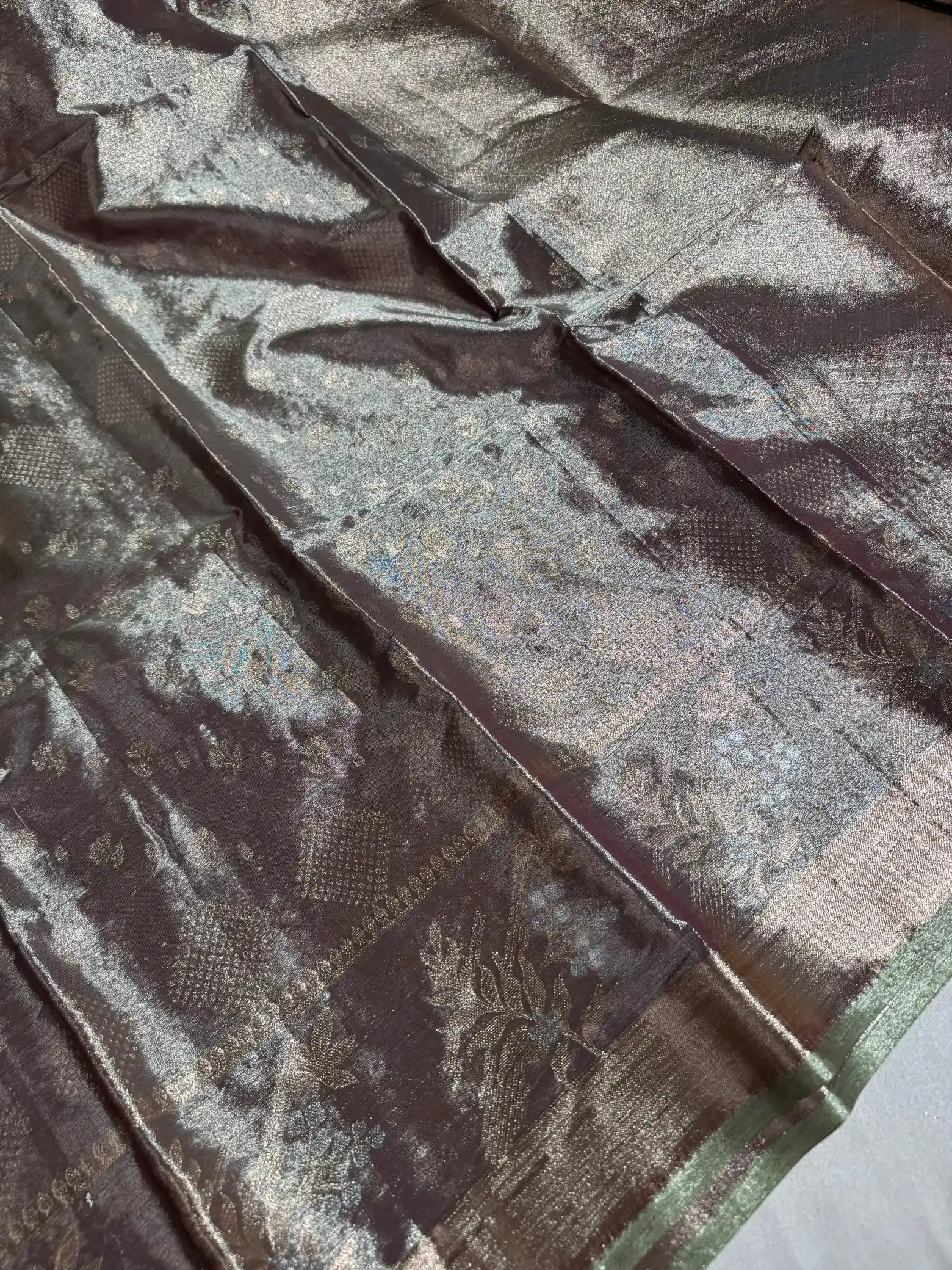 Rosy Brown Kanjivaram Tissue Silk Saree with Rich Pallu and Blouse - Image 2
