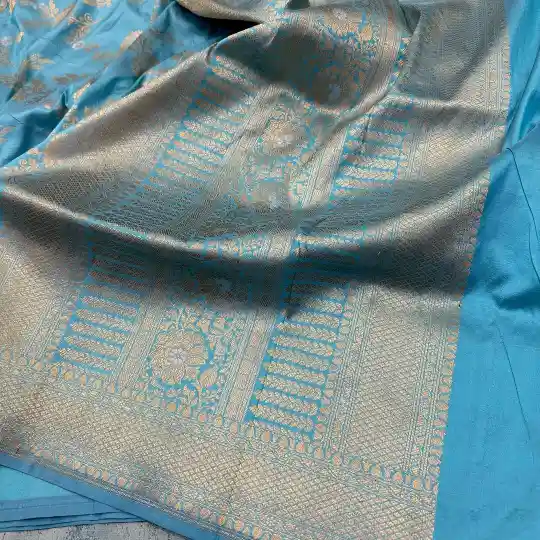 Sona Roopa Weave Pure Katan Silk Banarasi Saree - Image 3